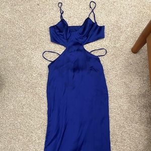 Zara satin effect cut out dress